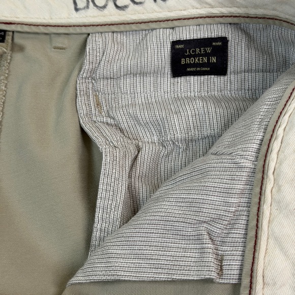 J.Crew Broken-In Urban Slim Fit Chino Pants Khaki Tan Mens 34x30 - Picture 3 of 9